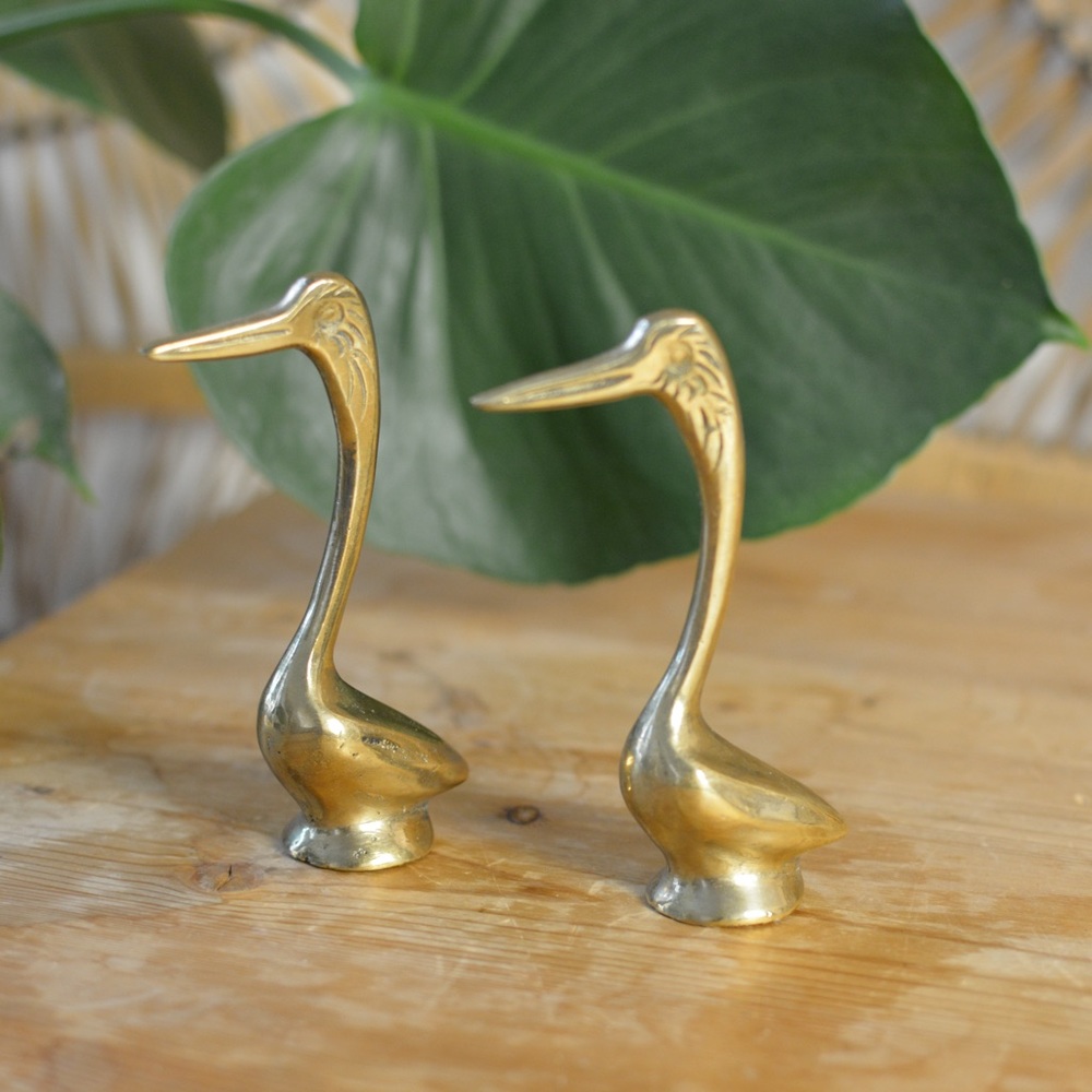 Pair of Brass Birds